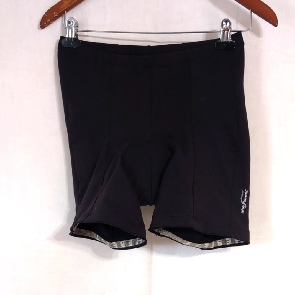 Shebeest Black High Rise Padded Bicycle Shorts Size Large